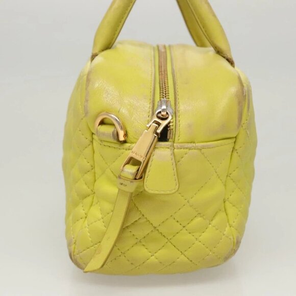 VERSACE Hand Bag Leather Green Gold - Picture 3 of 15